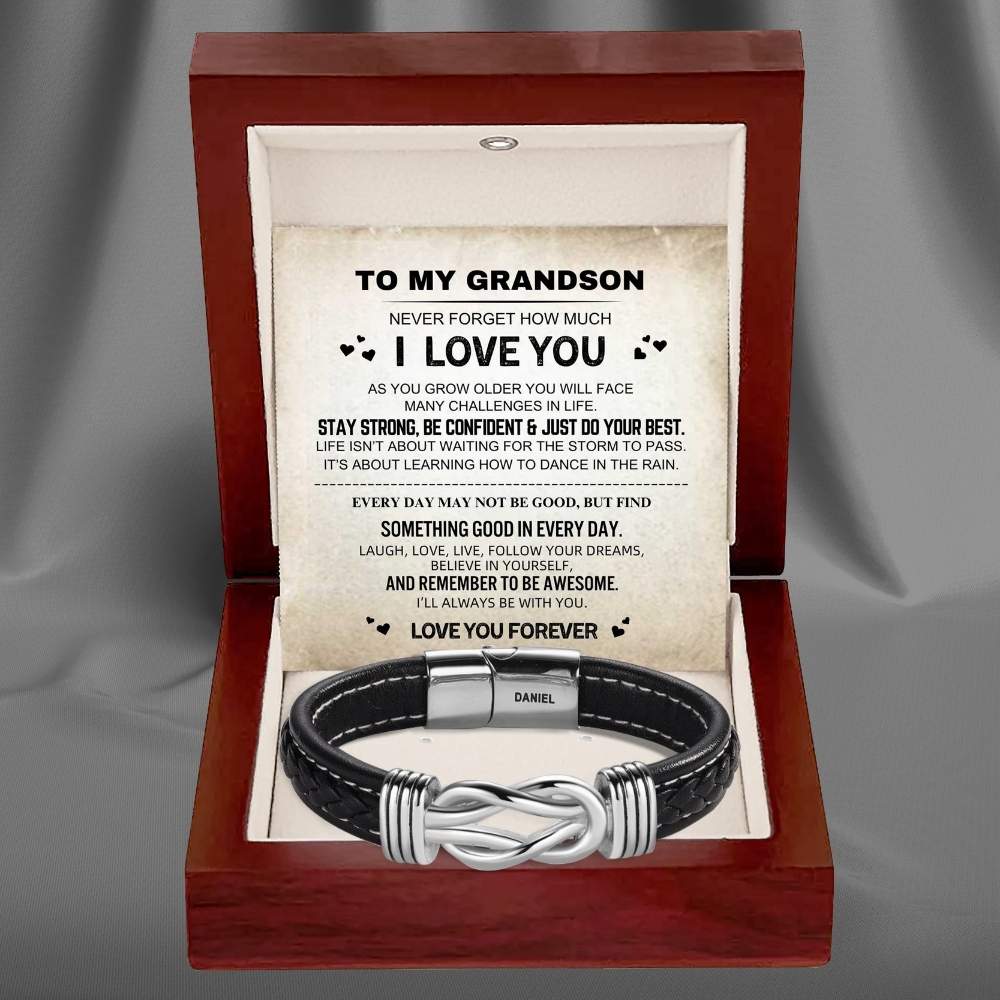 To My Grandson – Infinite Love Personalised Name Bracelet