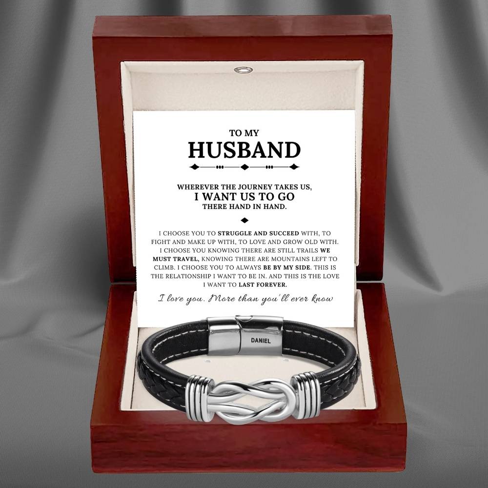 To My Husband – Infinite Love Personalised Name Bracelet