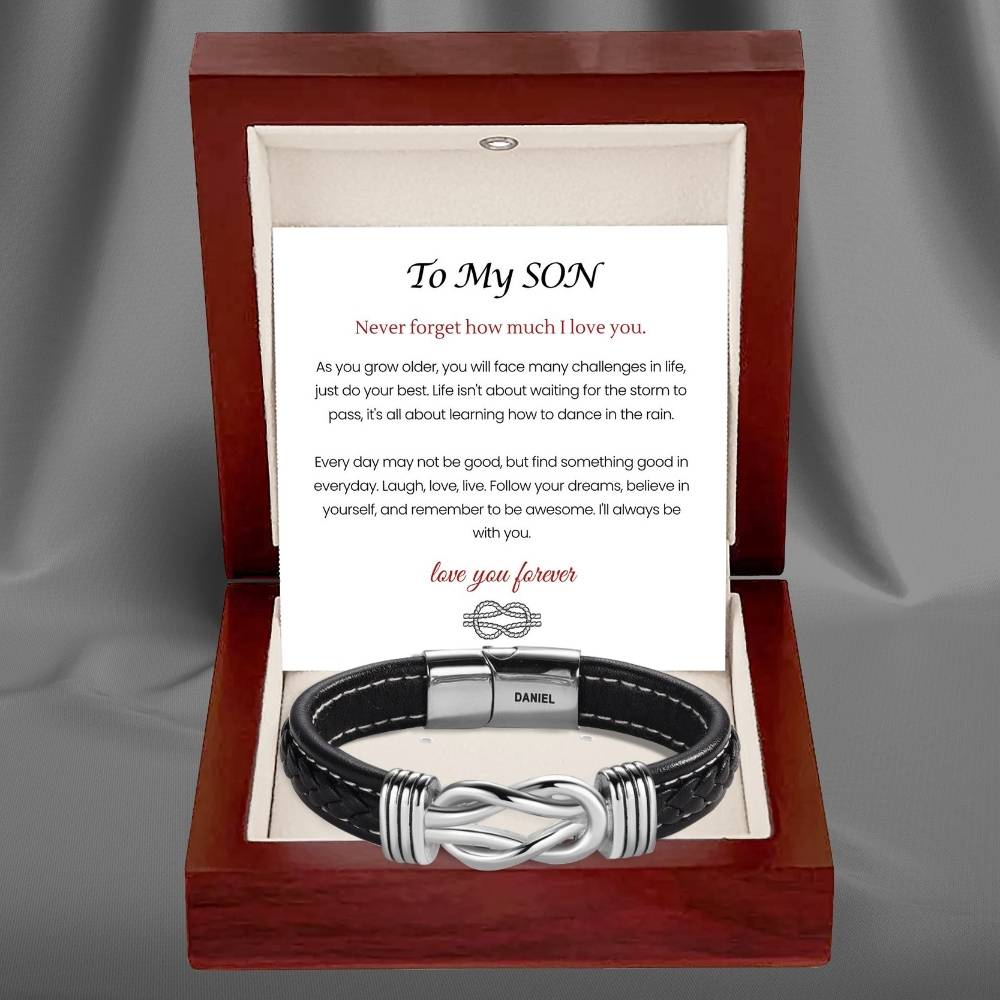 To My Son – Infinite Love Personalised Name Bracelet