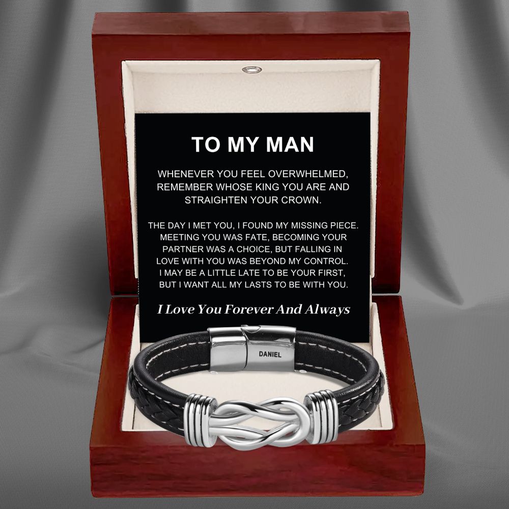 To My Man – Infinite Love Personalised Name Bracelet