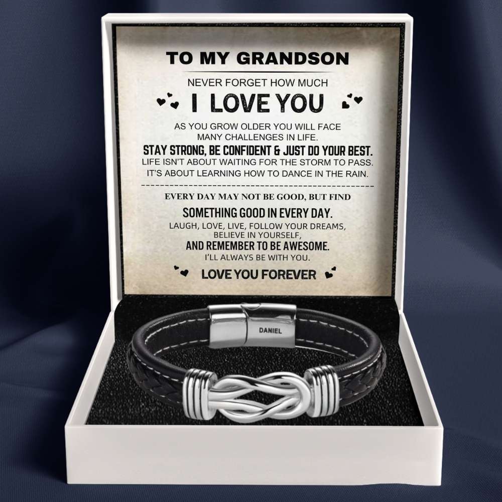 To My Grandson – Infinite Love Personalised Name Bracelet