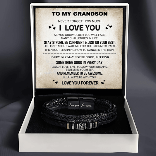 To My Grandson ‘Forever Linked Together’ Bracelet & Card Gift Set