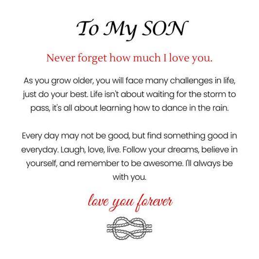 To My Son – ‘Love You Forever’ Personalised Name Bracelet
