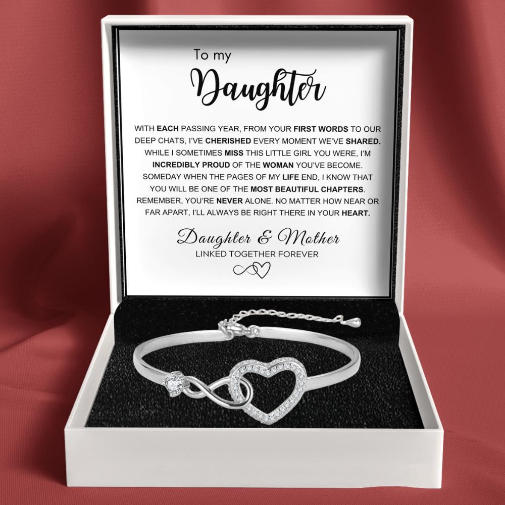 To My Daughter – Infinity Heart Bracelet – Forever Linked Together