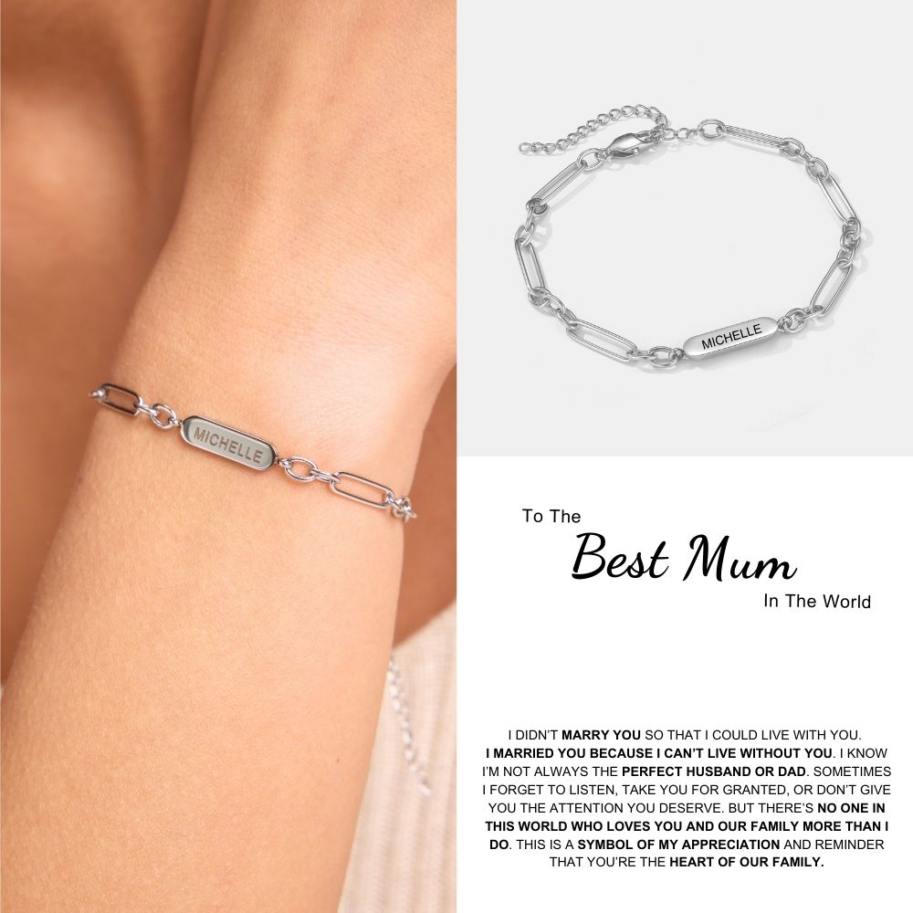 Forever Linked Name Bracelet - Heart of The Family
