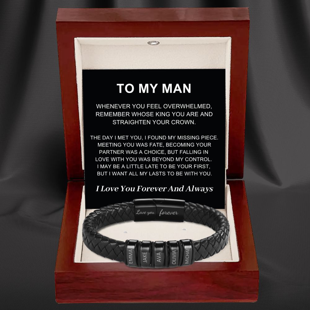 To My Man – Inner Circle Classic Bracelet with Engraved Name Beads