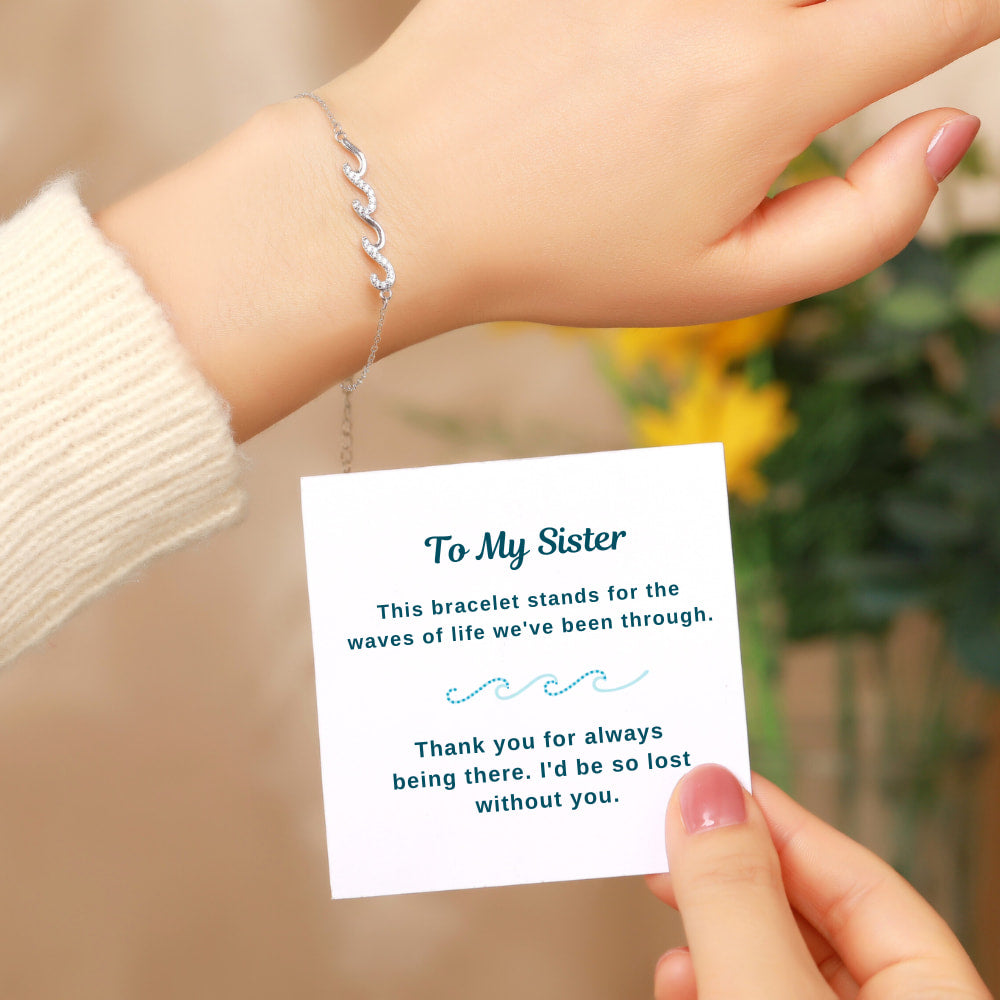 To My Sister – Triple Wave Friendship Matching Bracelet