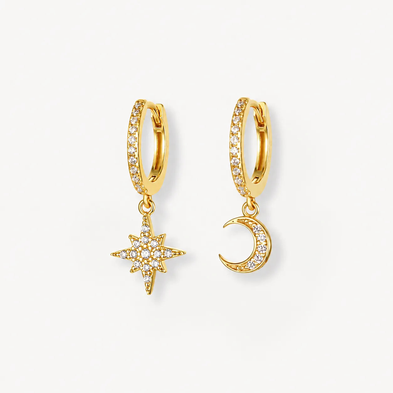 Moon and Star Earrings