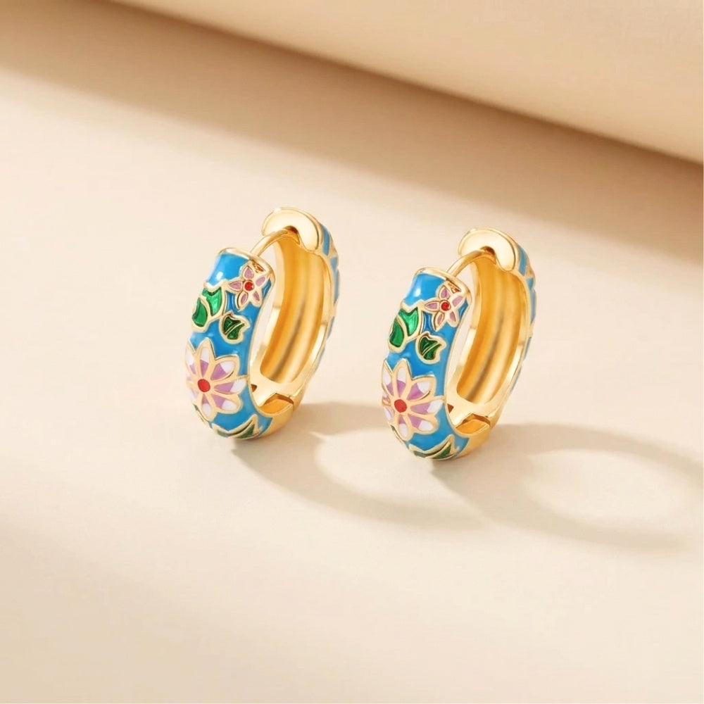 Golden Petal Hoops
