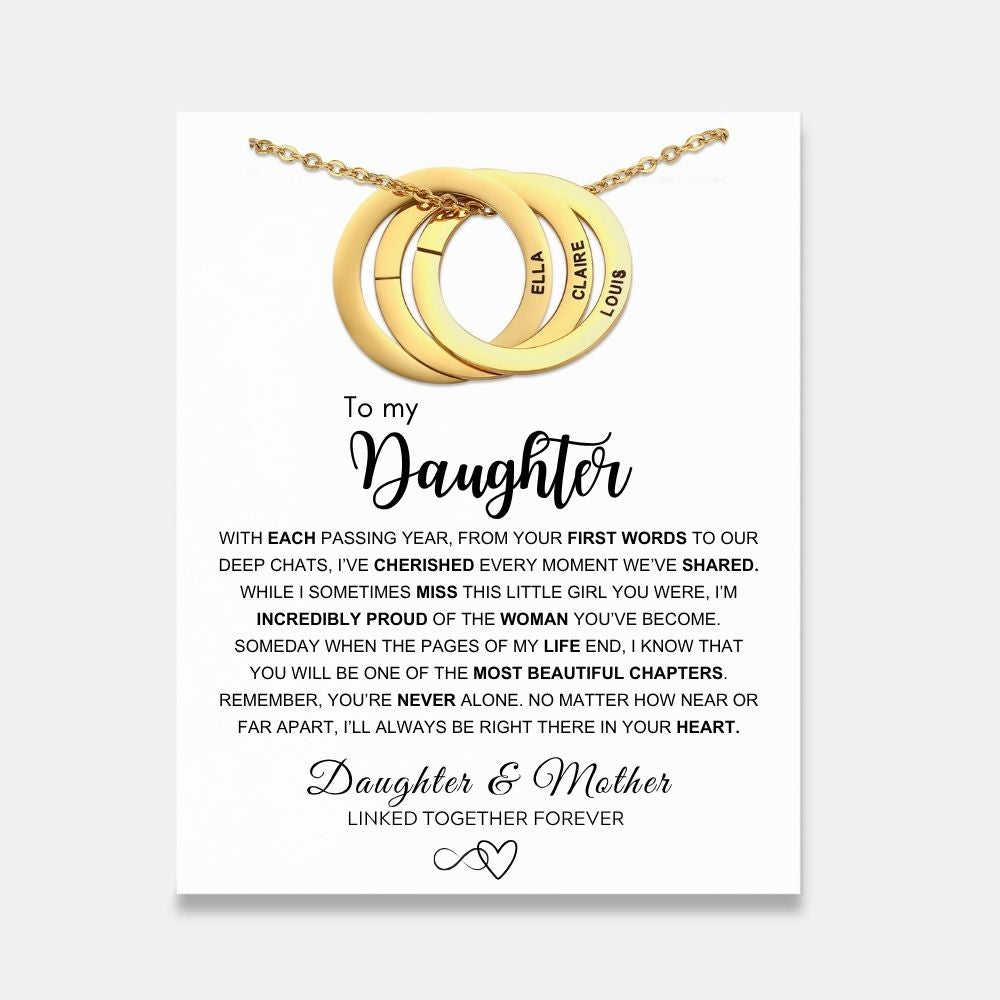 Best Mum In The World - Interlocking Rings Necklace with Personalised Names