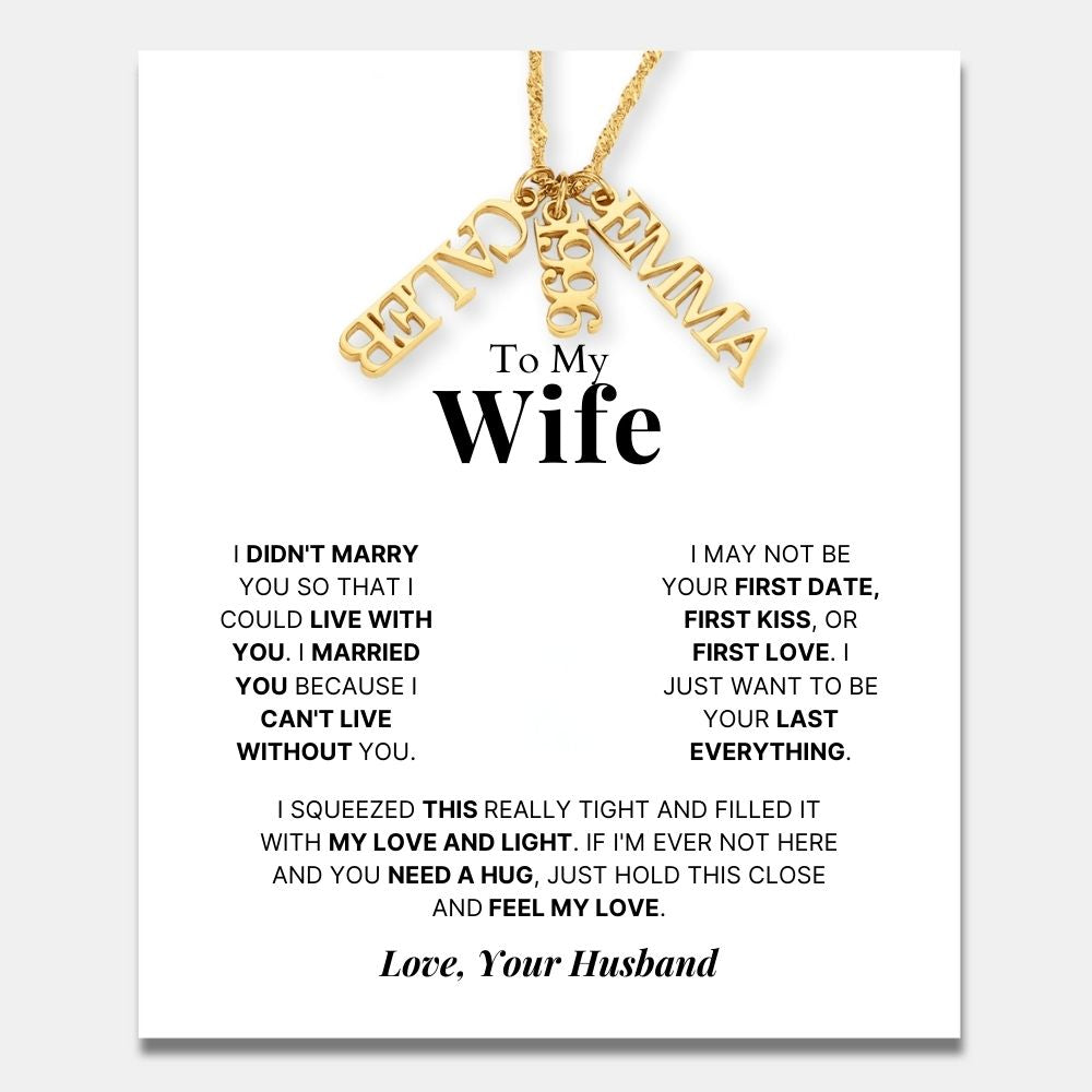 Family Tag Necklace for Wife