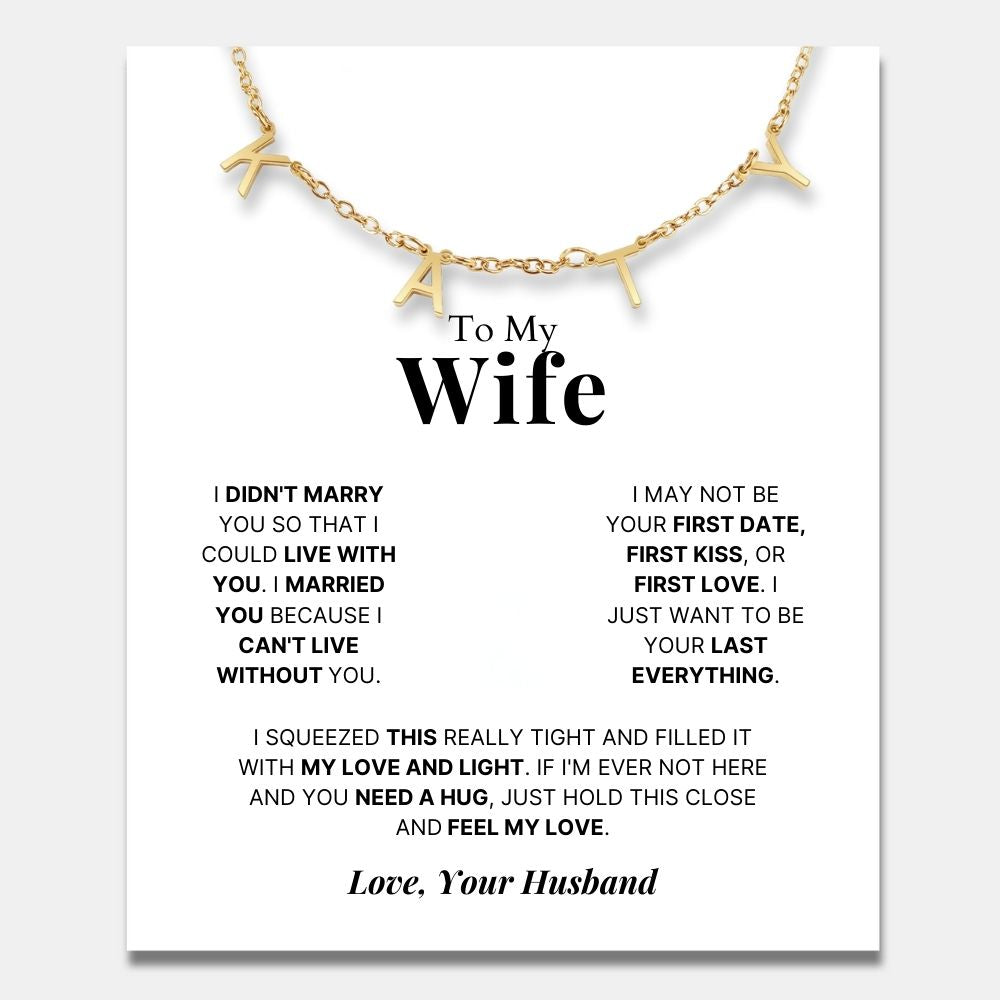 Classic Name Necklace for Wife