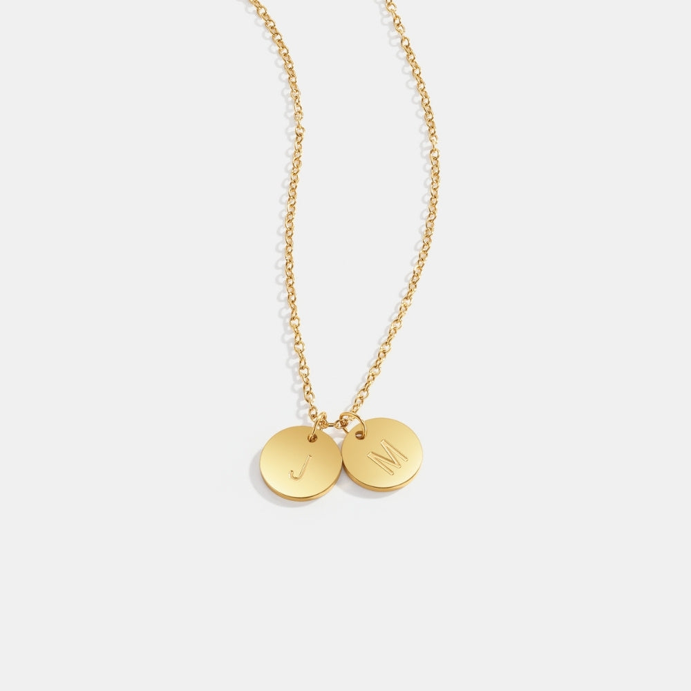 To My Daughter - Disc Necklace With Engraved Initials