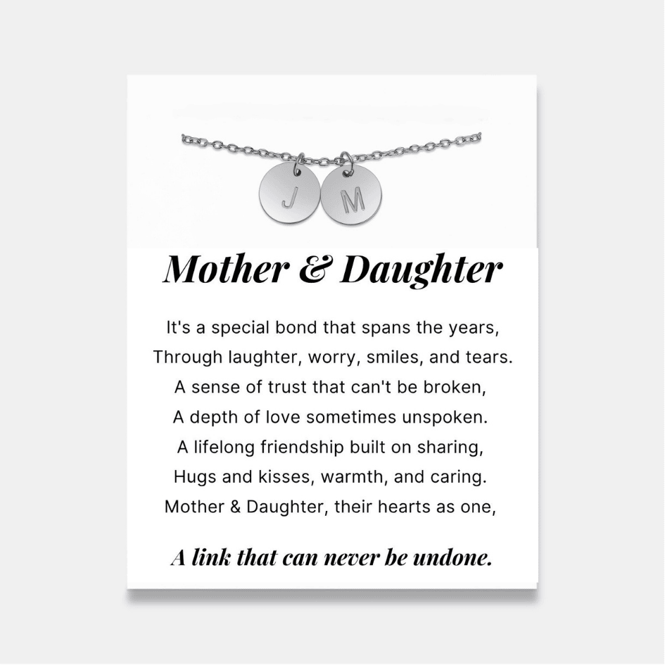 Mother & Daughter - Disc Necklace With Engraved Initials