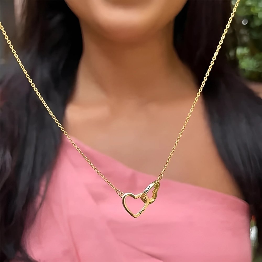 Interlocking Hearts Name Necklace