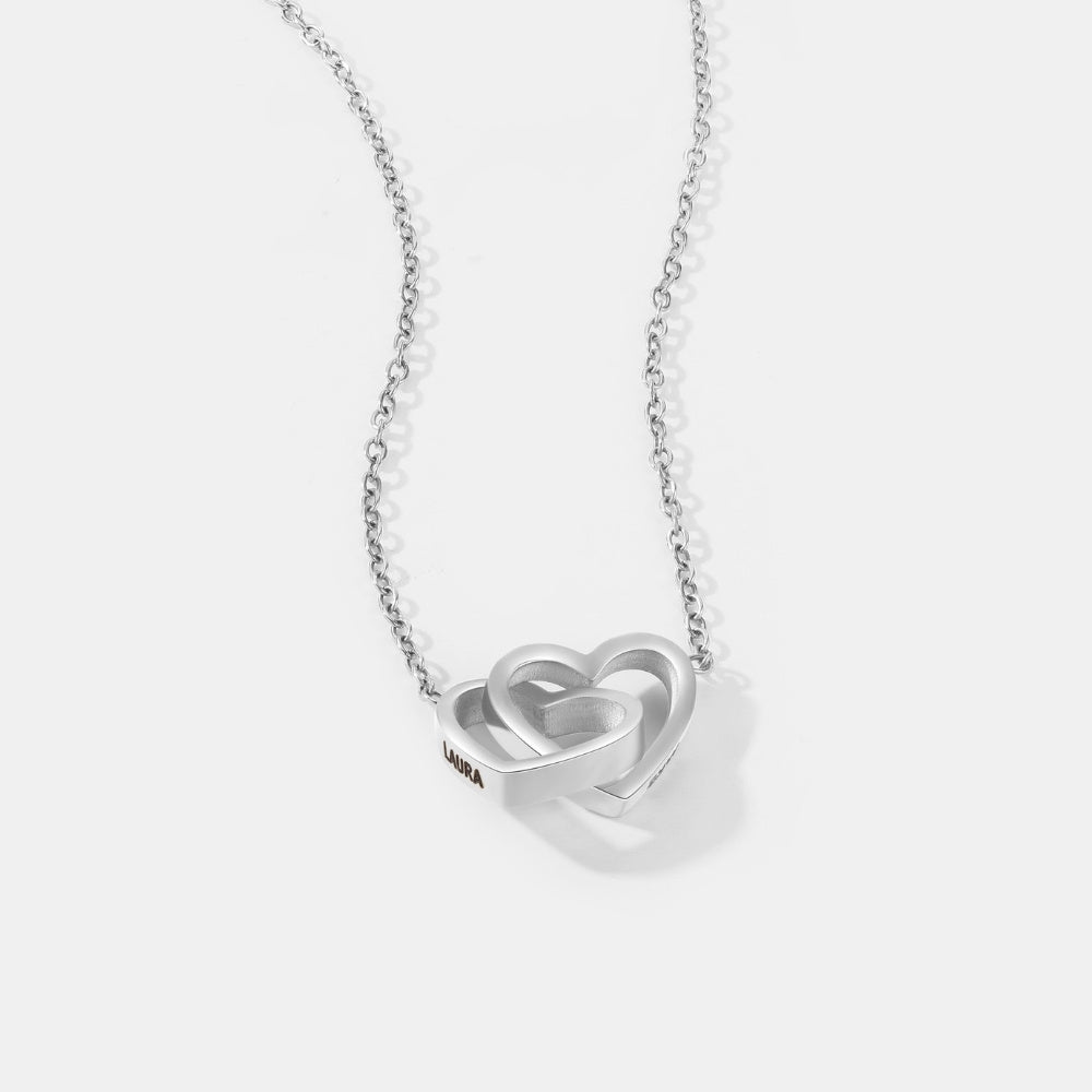 Interlocking Hearts Name Necklace