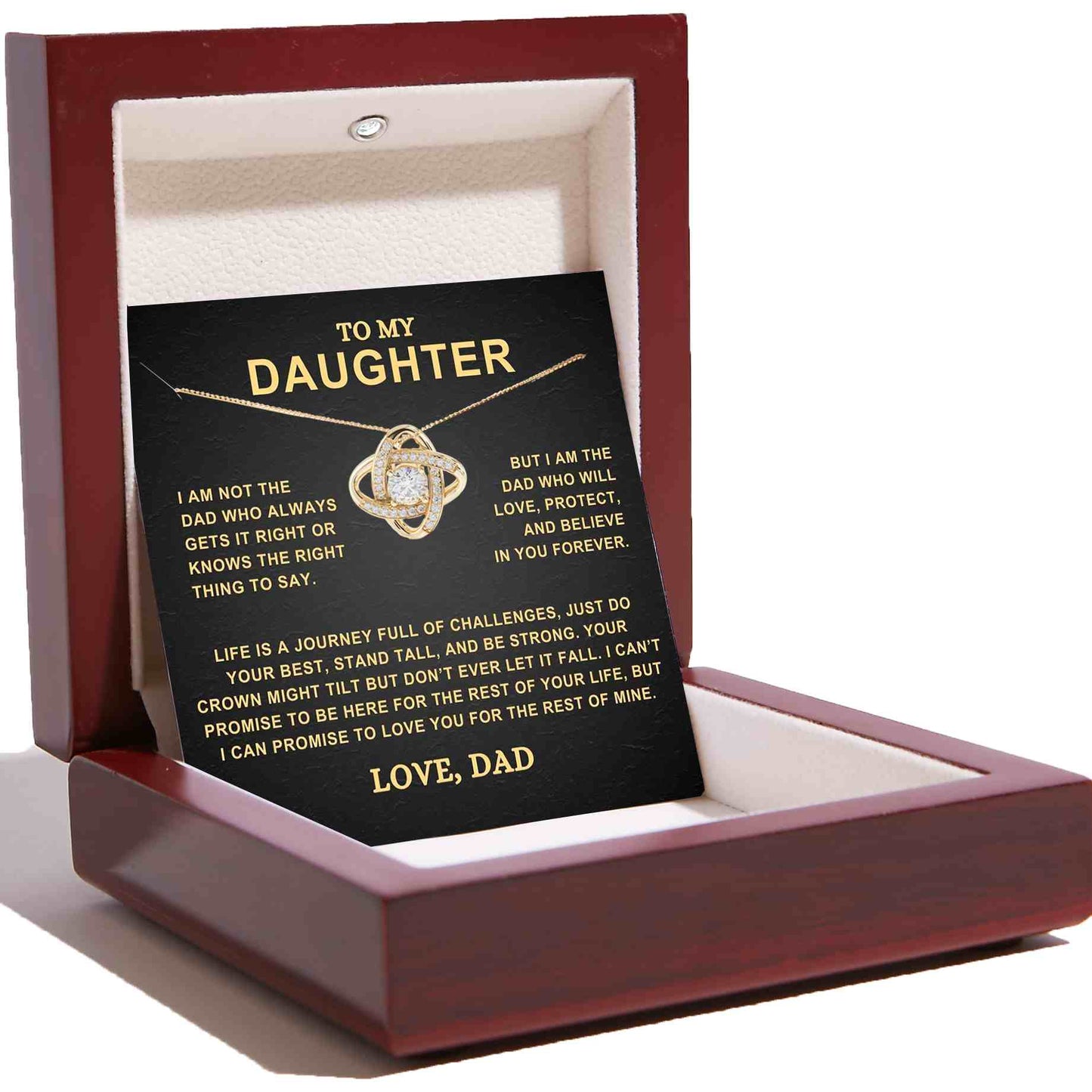 To My Daughter – Love Dad – Love Knot Necklace