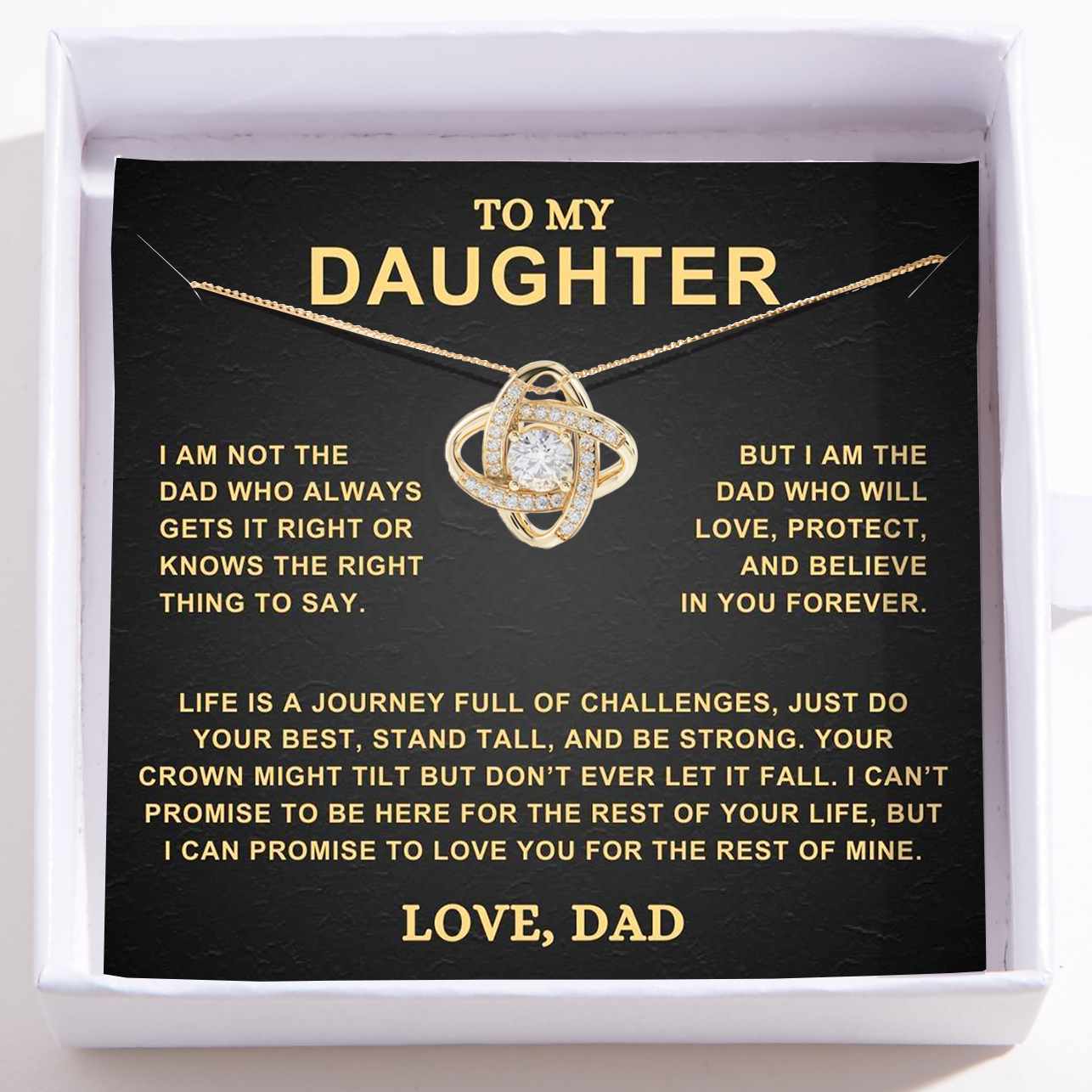 To My Daughter – Love Dad – Love Knot Necklace