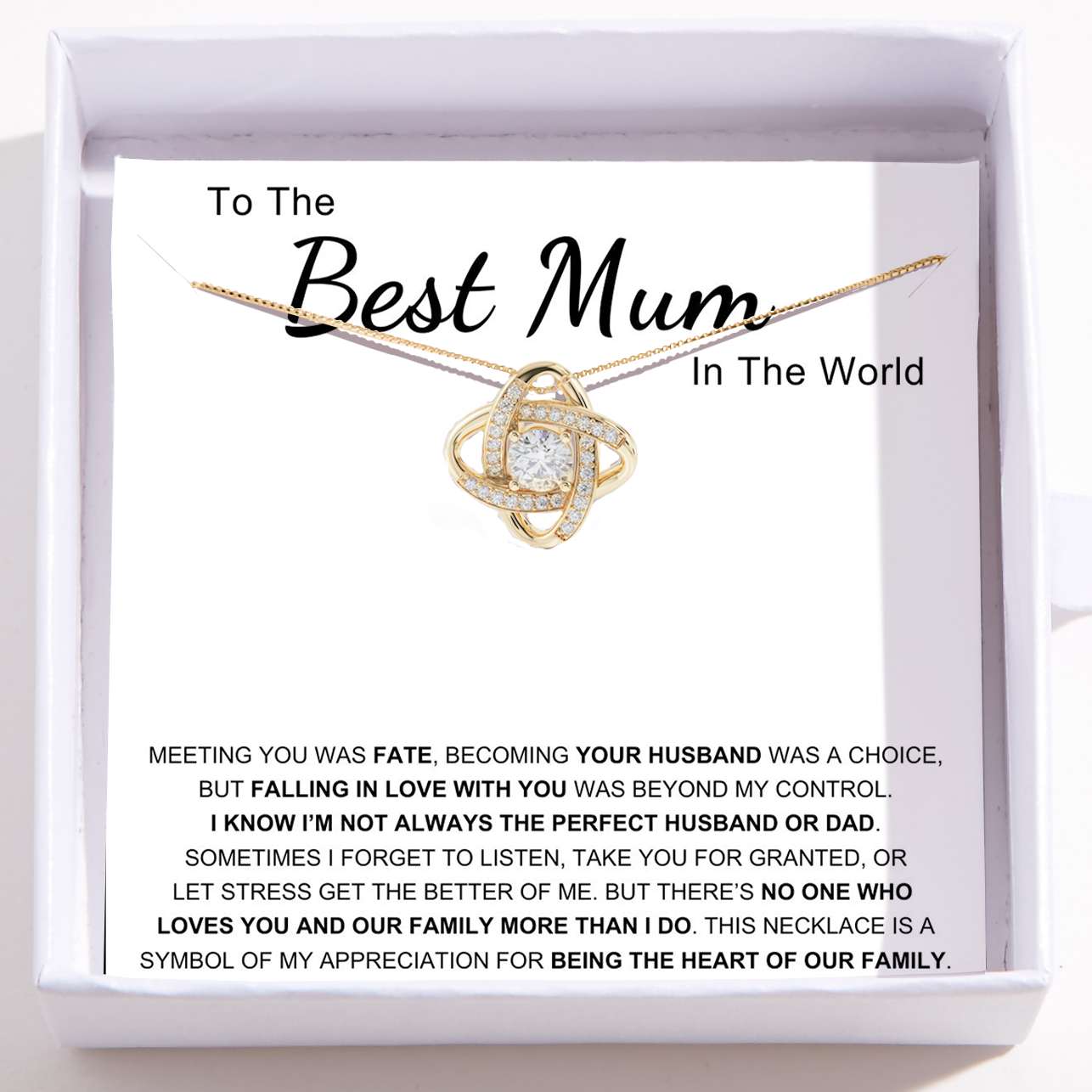 To The Best Mum In The World – Love Knot Necklace