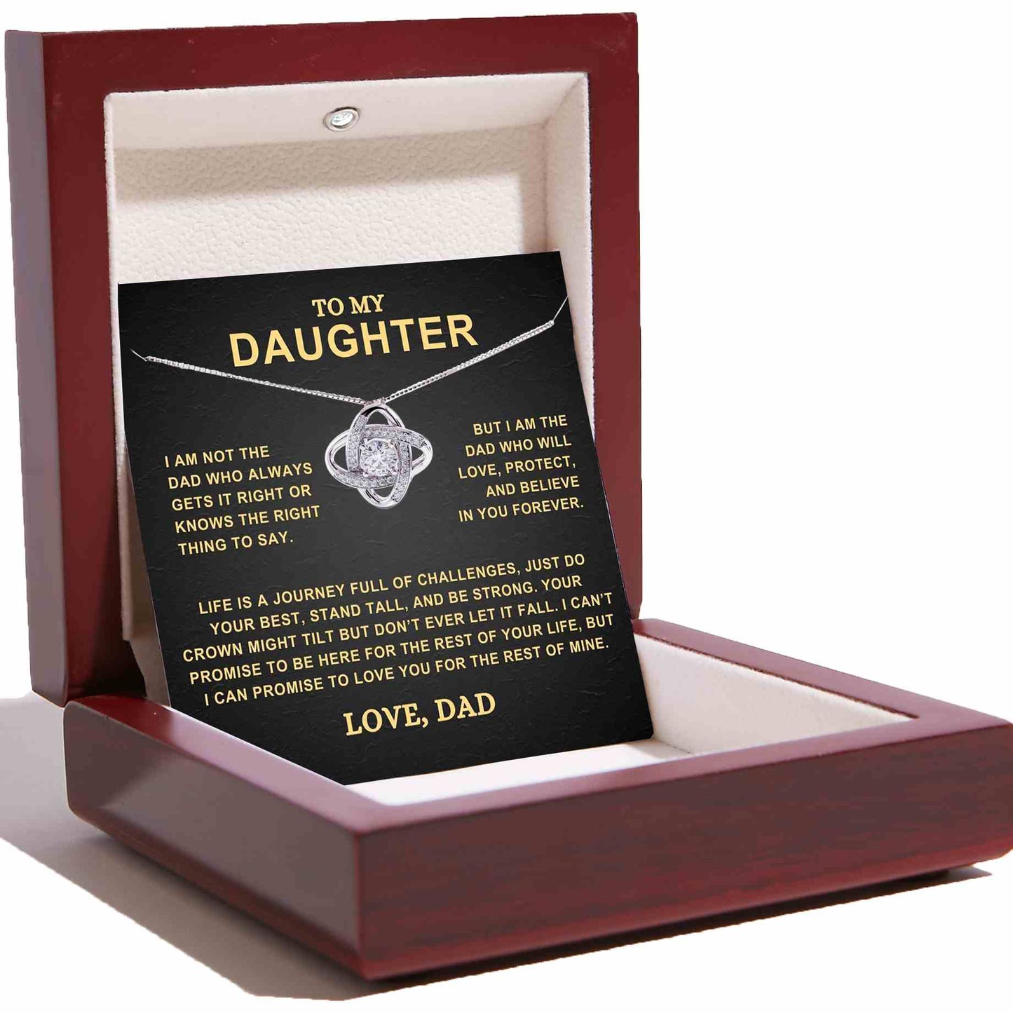 To My Daughter – Love Dad – Love Knot Necklace