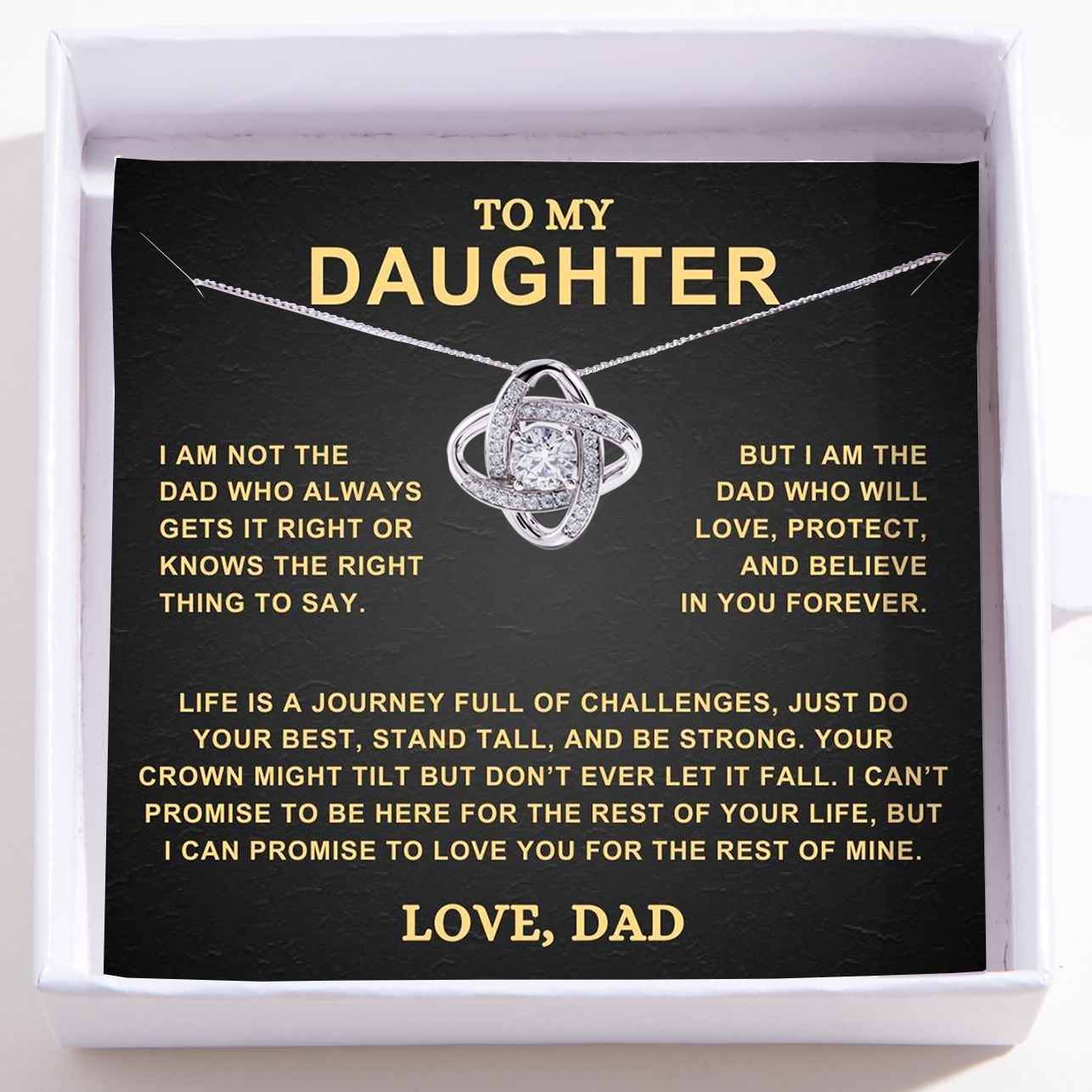 To My Daughter – Love Dad – Love Knot Necklace