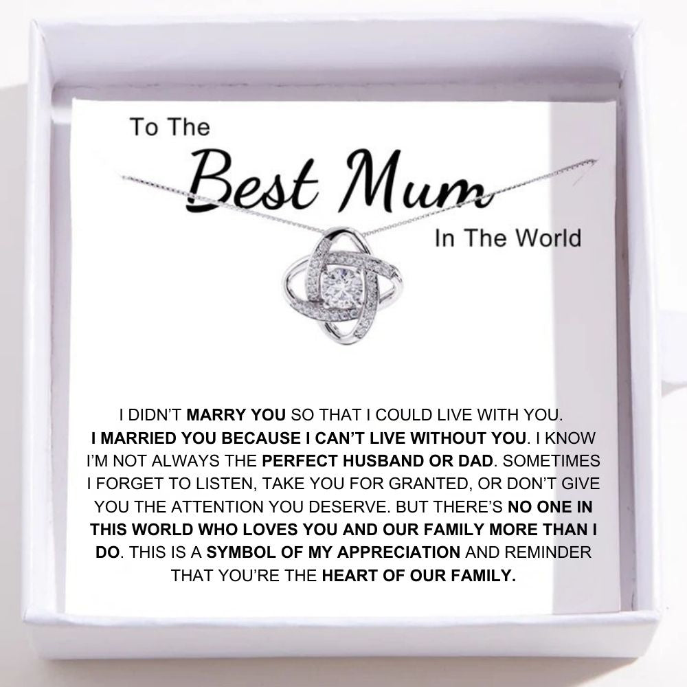 To The Best Mum In The World – Love Knot Necklace