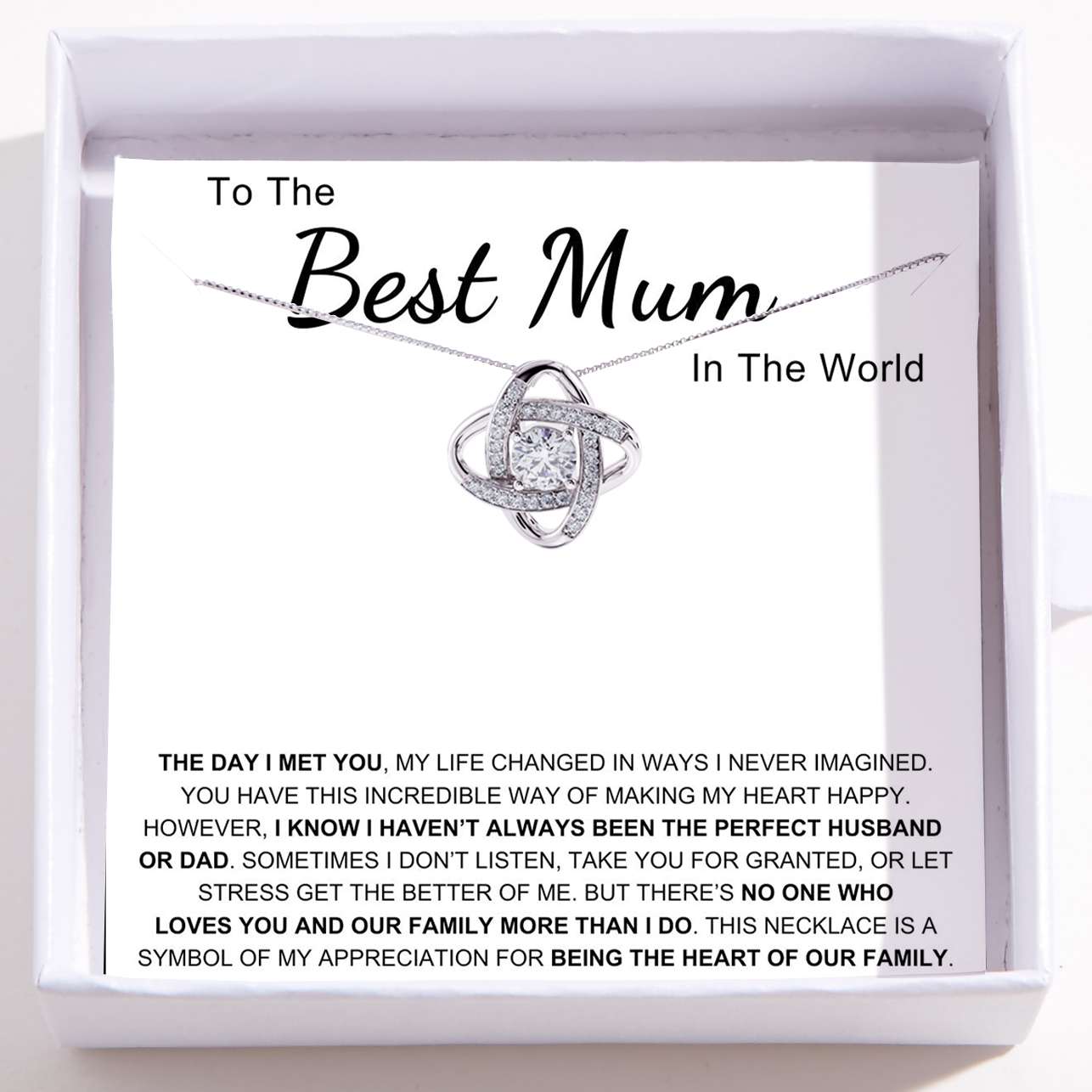 To The Best Mum In The World – Love Knot Necklace