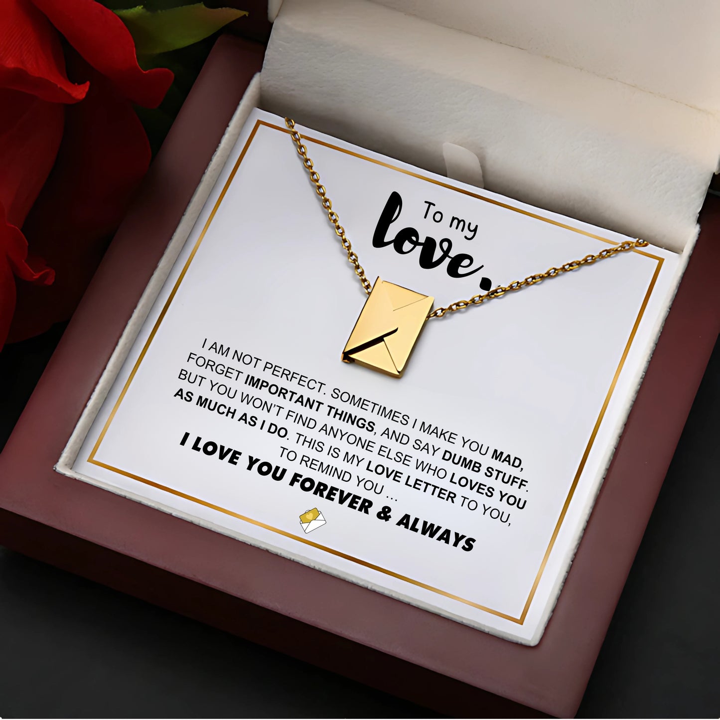 Love Letter Necklace & Card Gift Set