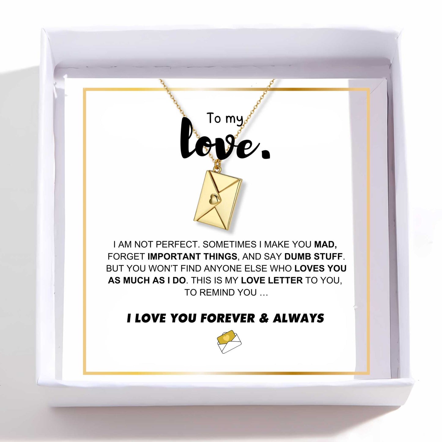 Love Letter Necklace & Card Gift Set