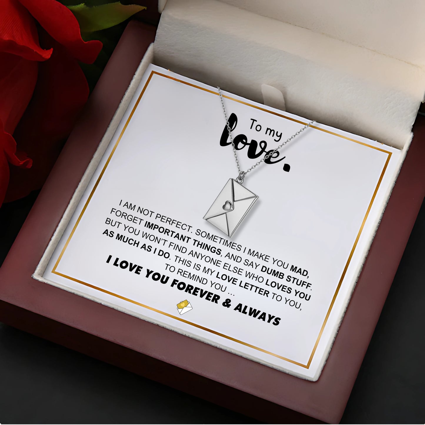 Love Letter Necklace & Card Gift Set