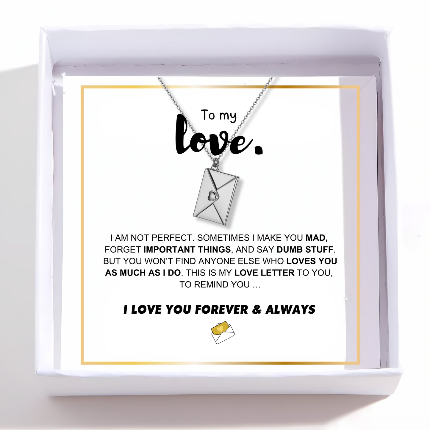 Love Letter Necklace & Card Gift Set