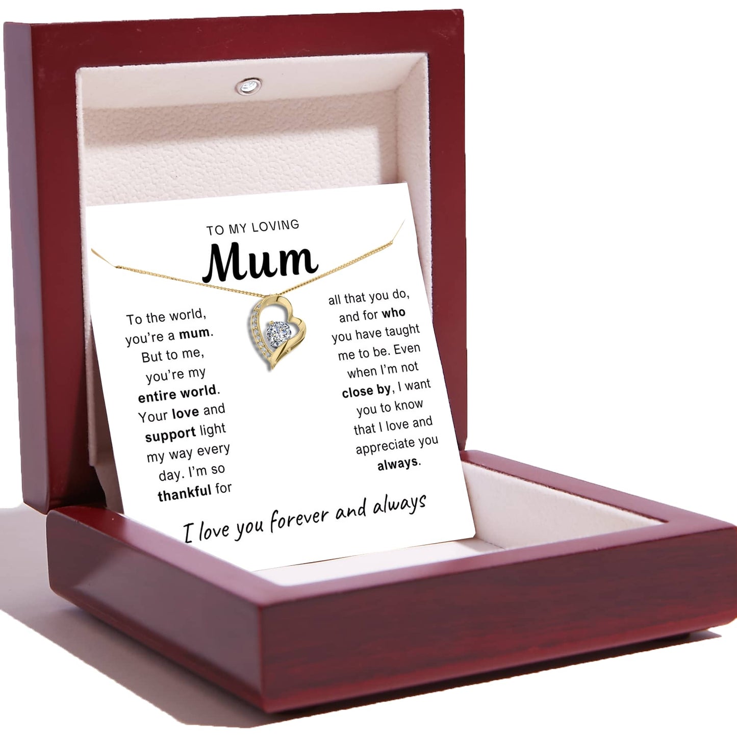 To My Loving Mum - Love Heart Necklace