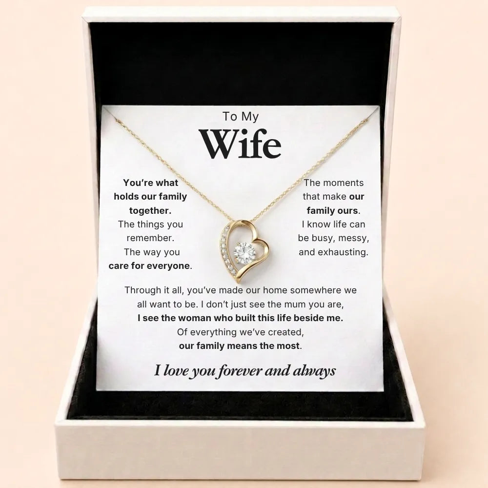 Love Heart Necklace For Wife - You Hold Us Together