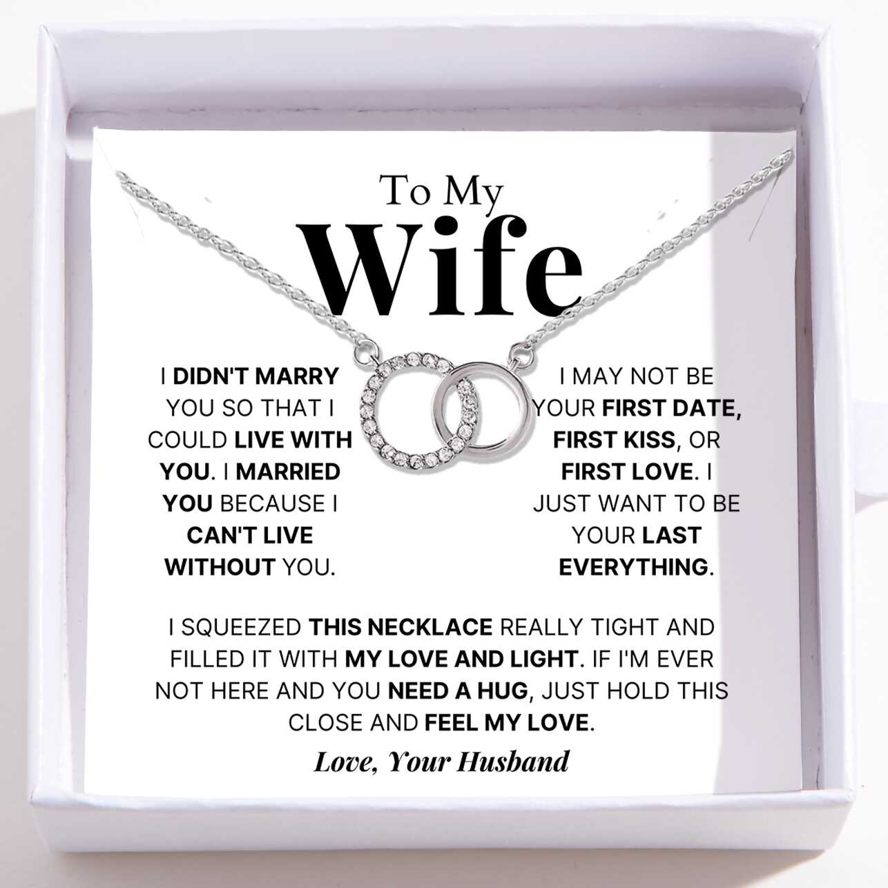 To My Wife – Perfect Pair Necklace – Your Last Everything