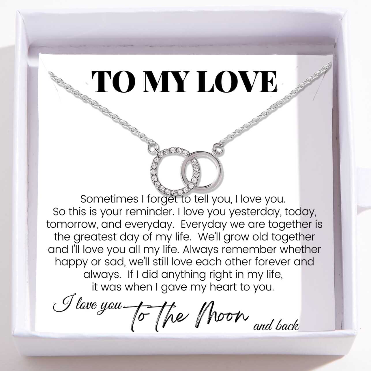 To My Love – Perfect Pair Necklace – Anniversary Gift To Wife