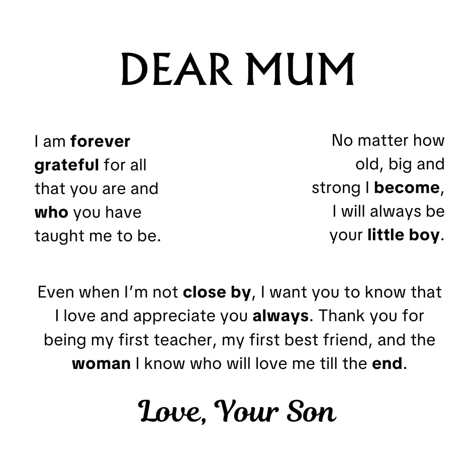 Dear Mum, Love your Son - Love Heart Necklace