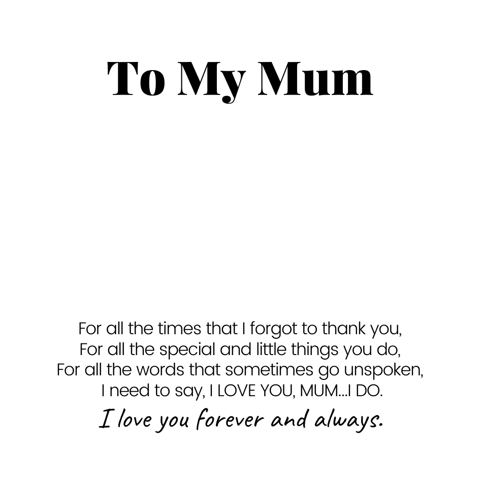 To My Mum – Love Heart Necklace – I Love You Forever