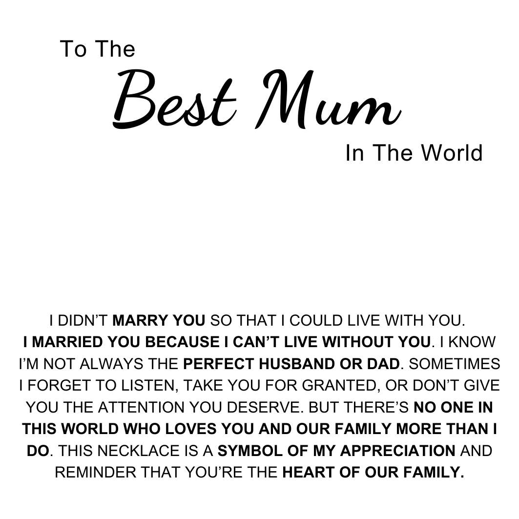 Best Mum In The World - Disc Necklace With Engraved Initials