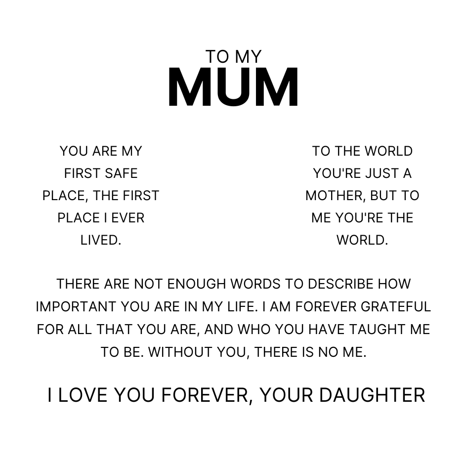 To My Mum – Love Heart Necklace – You Are My Safe Place