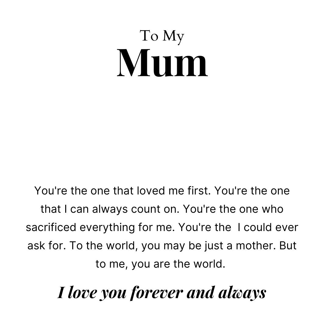 To My Mum – Love Heart Necklace – You’re The Best Mum