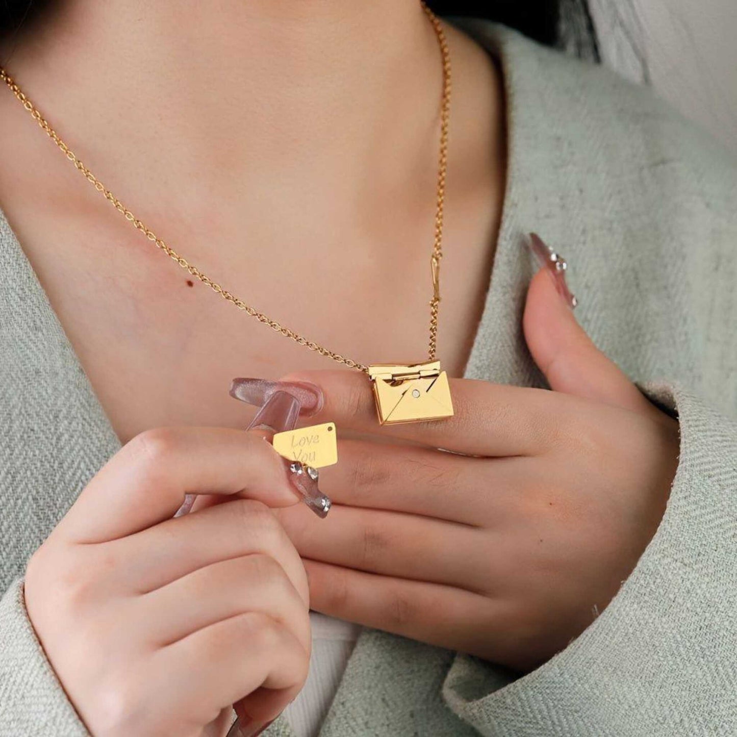 Love Letter Necklace & Card Gift Set