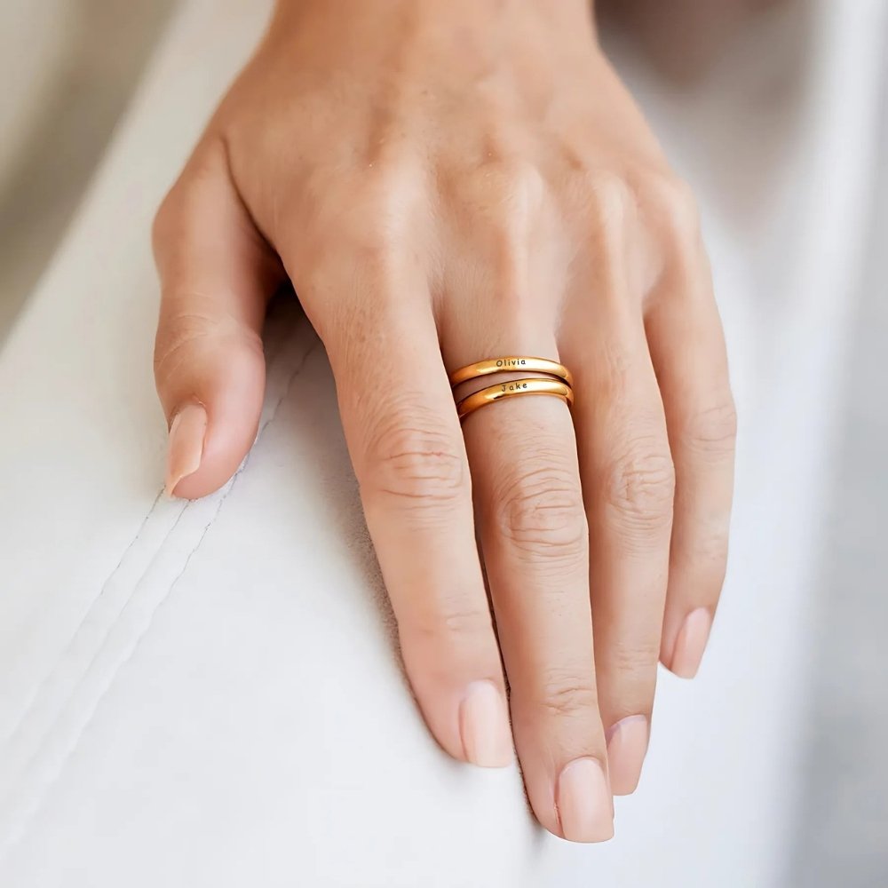 Round Stackable Named Ring