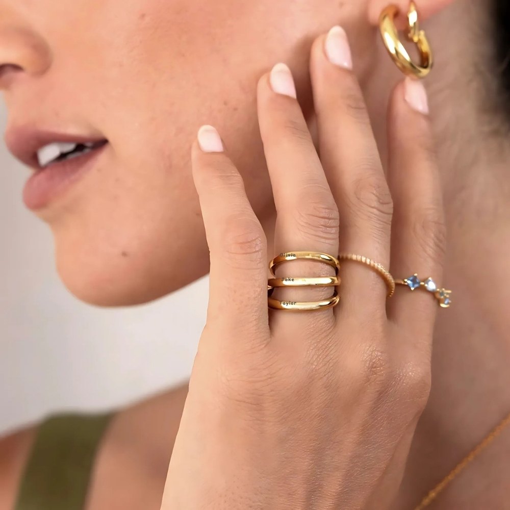 Round Stackable Named Ring