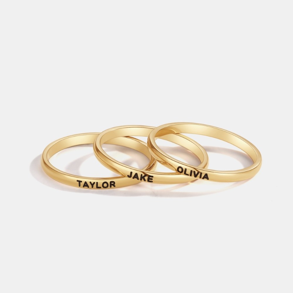 Round Stackable Named Ring