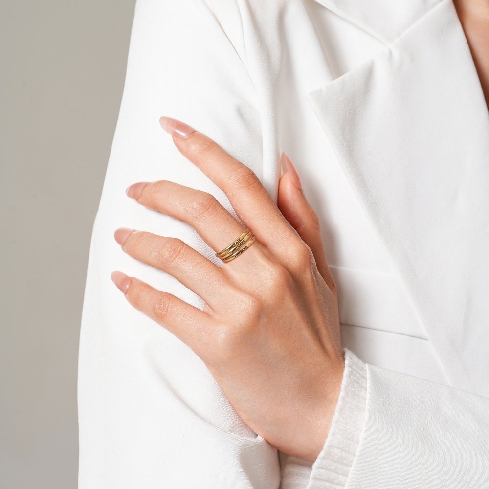 Round Stackable Named Ring