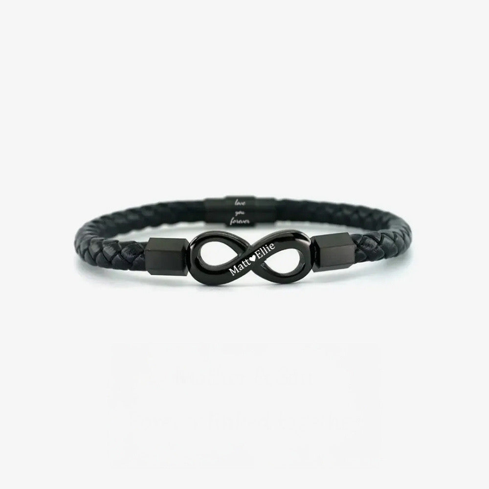 To My Man – Infinity ‘Love You Forever’ Personalised Name Bracelet