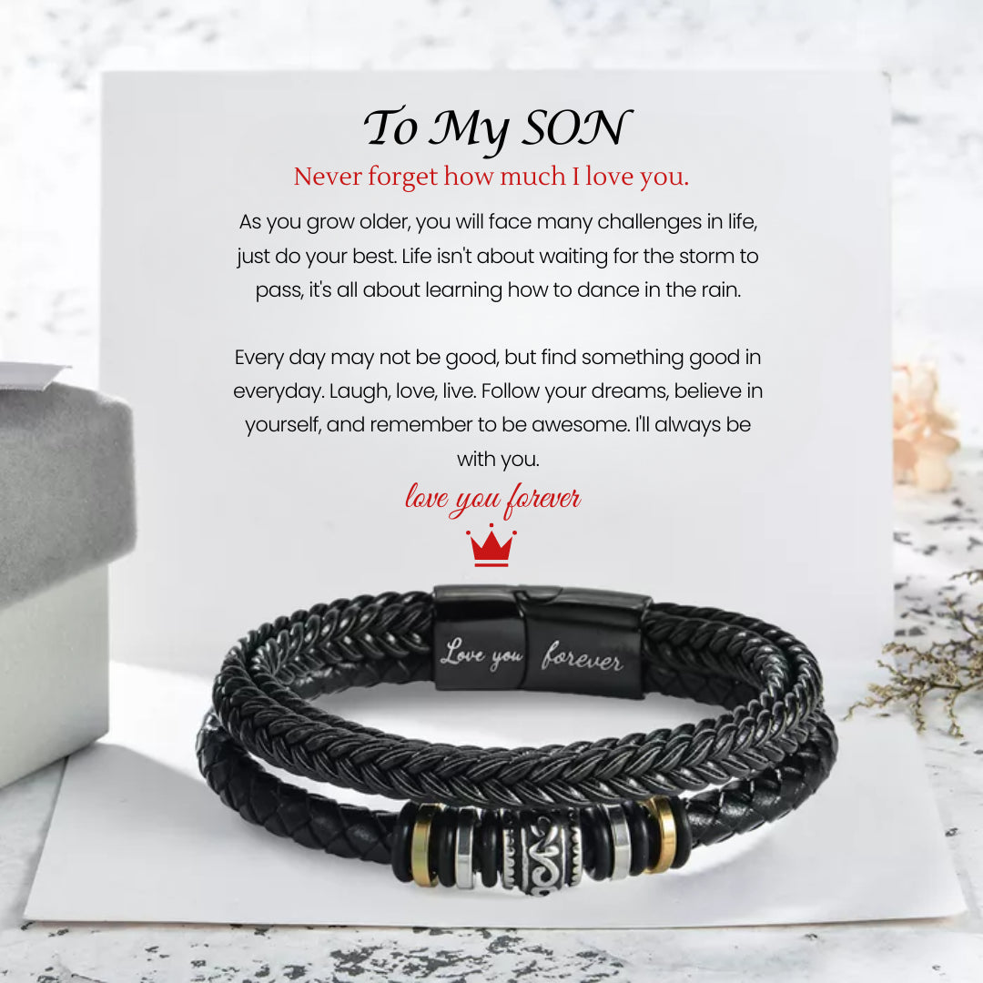 Mother and Son Braided Leather Bracelet – Ellie Grace