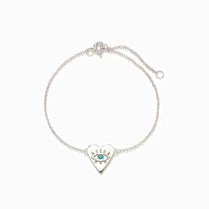 Turquoise Evil Eye Heart Bracelet