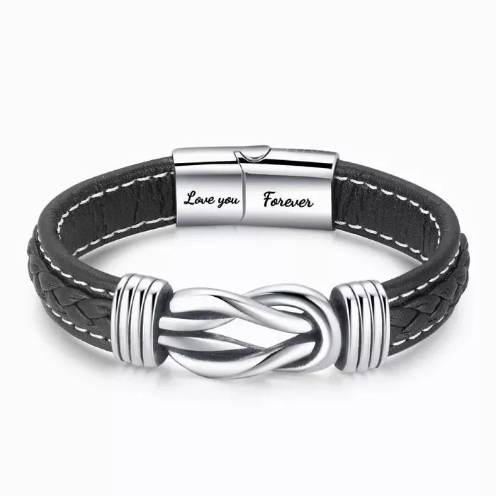 To My Man ‘Forever Linked Together’ Braided Leather Bracelet