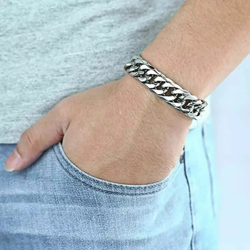 To My Man – Mens Silver Bracelet Stainless Steel – My Life, My Love, My Bestfriend